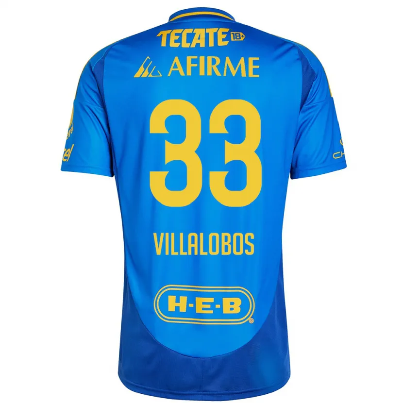 Danxen Kinder Vania Villalobos #33 Blau Gelb Auswärtstrikot Trikot 2024/25 T-Shirt Schweiz