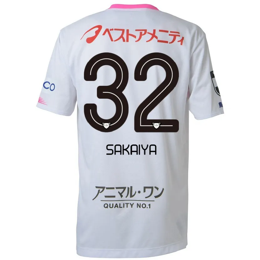 Danxen Kinder Keisuke Sakaiya #32 Weiß Blau Rosa Auswärtstrikot Trikot 2024/25 T-Shirt Schweiz