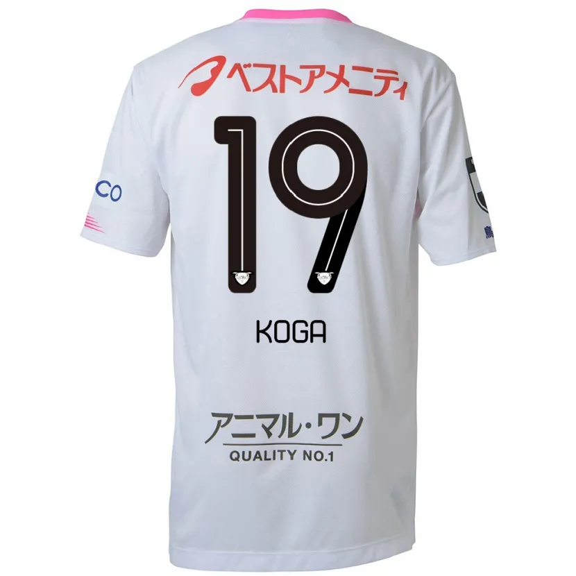 Danxen Kinder Ryoma Koga #19 Weiß Blau Rosa Auswärtstrikot Trikot 2024/25 T-Shirt Schweiz