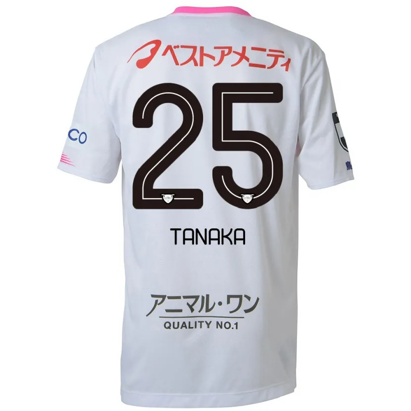 Danxen Kinder Yuto Tanaka #25 Weiß Blau Rosa Auswärtstrikot Trikot 2024/25 T-Shirt Schweiz