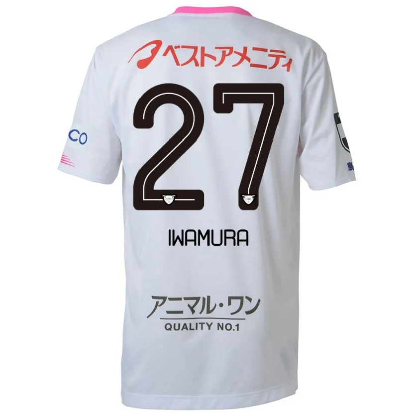 Danxen Kinder Junnosuke Iwamura #27 Weiß Blau Rosa Auswärtstrikot Trikot 2024/25 T-Shirt Schweiz