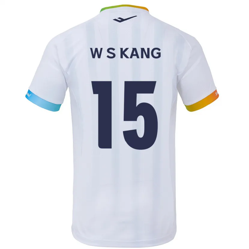 Danxen Kinder Sang-Woo Kang #15 Weiß Blau Auswärtstrikot Trikot 2024/25 T-Shirt Schweiz