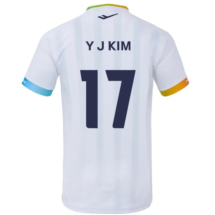 Danxen Kinder Jin-Ya Kim #17 Weiß Blau Auswärtstrikot Trikot 2024/25 T-Shirt Schweiz