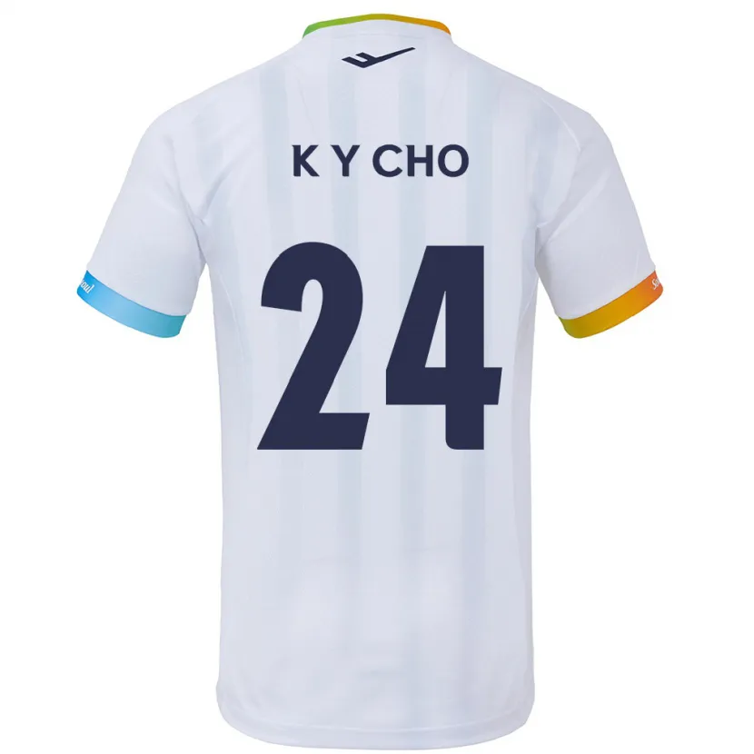 Danxen Kinder Young-Kwang Cho #24 Weiß Blau Auswärtstrikot Trikot 2024/25 T-Shirt Schweiz