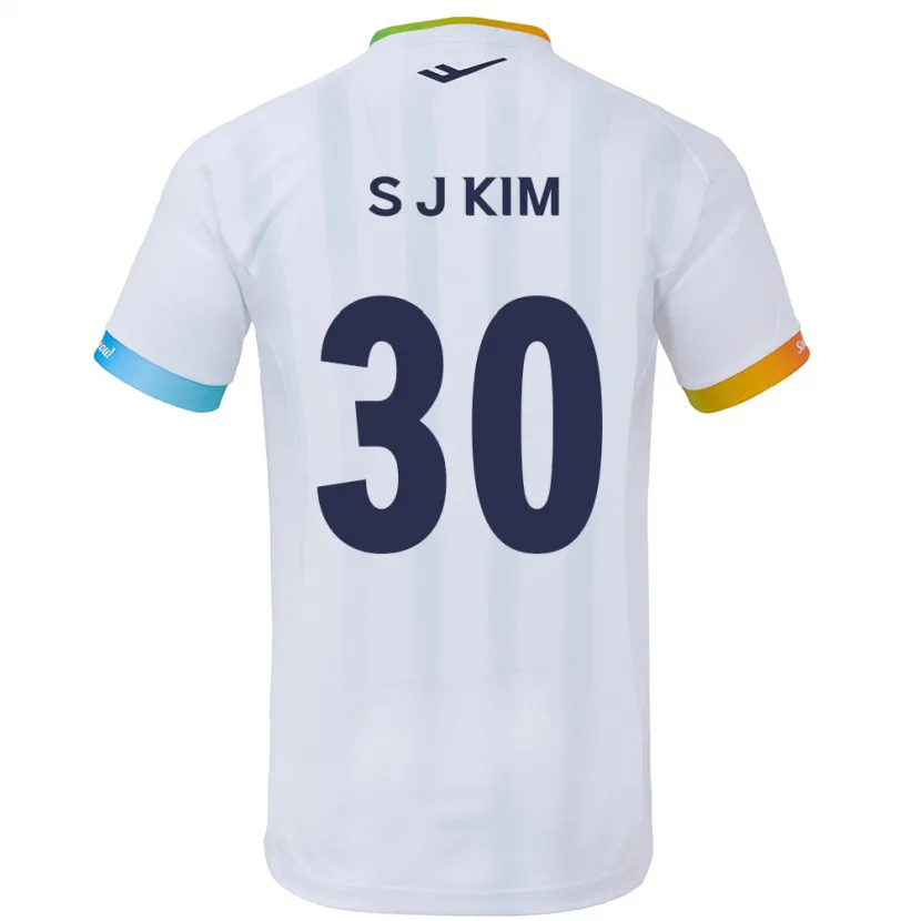 Danxen Kinder Ju-Sung Kim #30 Weiß Blau Auswärtstrikot Trikot 2024/25 T-Shirt Schweiz