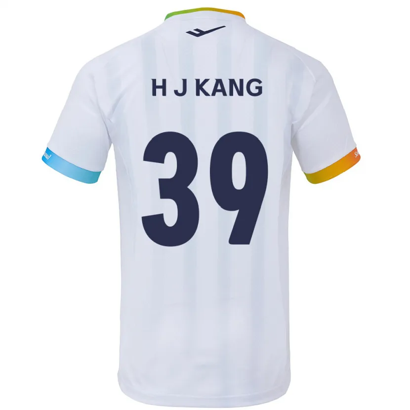 Danxen Kinder Ju-Hyeok Kang #39 Weiß Blau Auswärtstrikot Trikot 2024/25 T-Shirt Schweiz