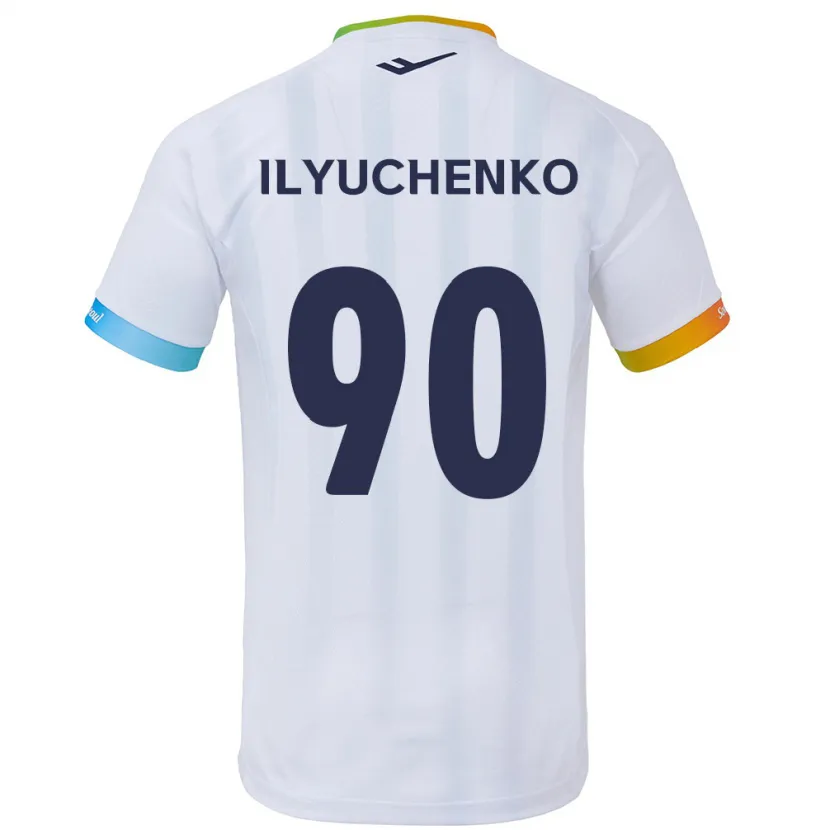 Danxen Kinder Stanislav Ilyuchenko #90 Weiß Blau Auswärtstrikot Trikot 2024/25 T-Shirt Schweiz