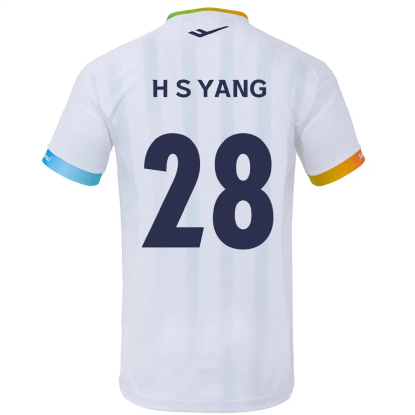 Danxen Kinder Seung-Hyeon Yang #28 Weiß Blau Auswärtstrikot Trikot 2024/25 T-Shirt Schweiz