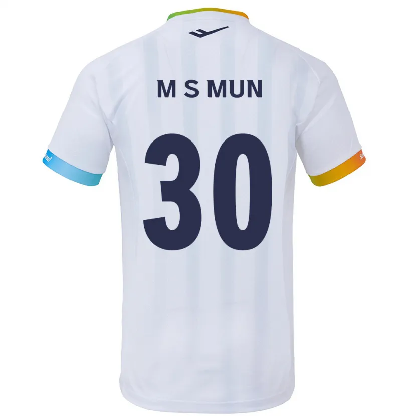 Danxen Kinder Seong-Min Mun #30 Weiß Blau Auswärtstrikot Trikot 2024/25 T-Shirt Schweiz