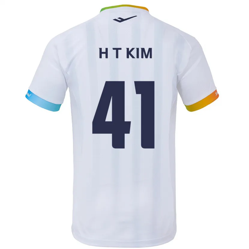 Danxen Kinder Tae-Ho Kim #41 Weiß Blau Auswärtstrikot Trikot 2024/25 T-Shirt Schweiz