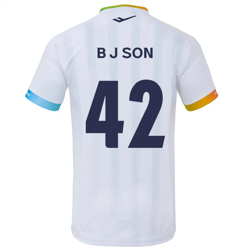 Danxen Kinder Jeong-Beom Son #42 Weiß Blau Auswärtstrikot Trikot 2024/25 T-Shirt Schweiz