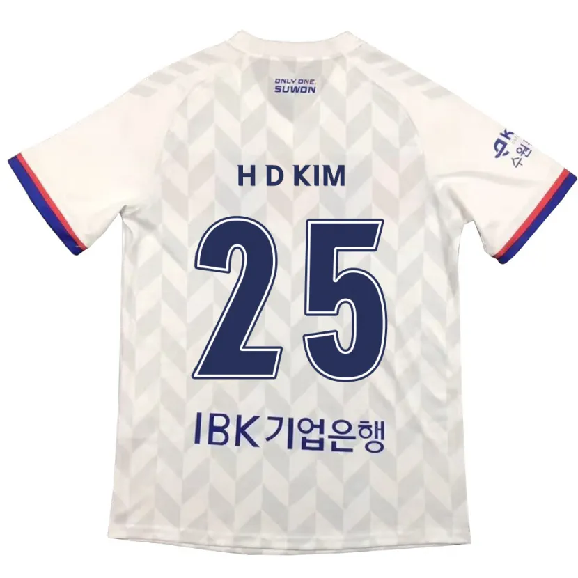 Danxen Kinder Dae-Hyun Kim #25 Weiß Blau Auswärtstrikot Trikot 2024/25 T-Shirt Schweiz