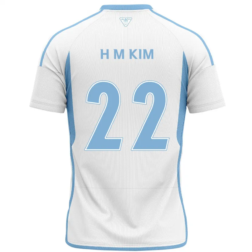 Danxen Kinder Min-Hyuk Kim #22 Weiß Blau Auswärtstrikot Trikot 2024/25 T-Shirt Schweiz