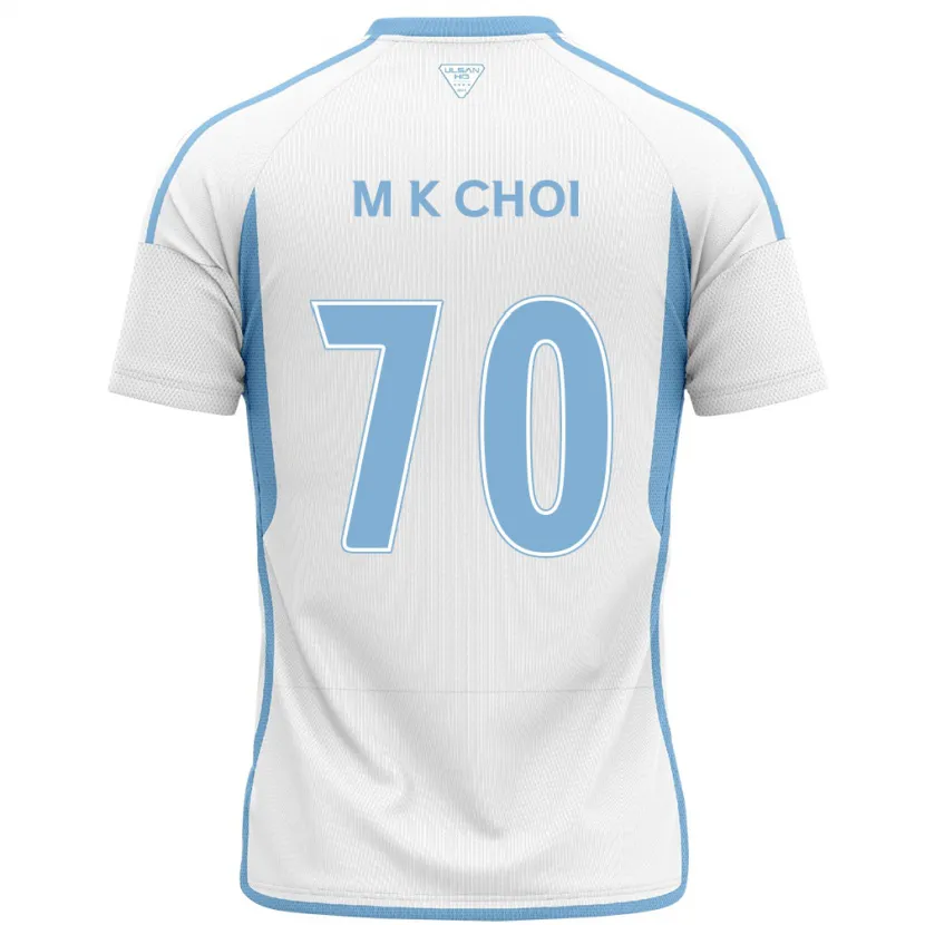 Danxen Kinder Kang-Min Choi #70 Weiß Blau Auswärtstrikot Trikot 2024/25 T-Shirt Schweiz