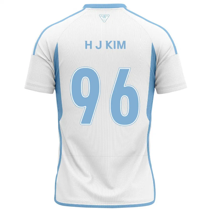 Danxen Kinder Ji-Hyun Kim #96 Weiß Blau Auswärtstrikot Trikot 2024/25 T-Shirt Schweiz