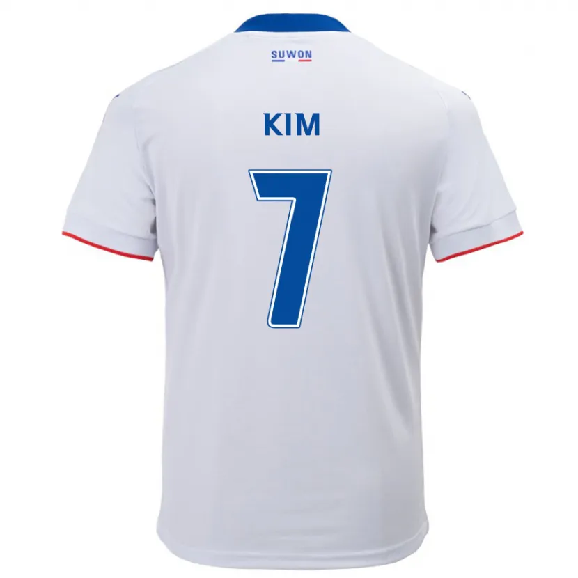 Danxen Kinder Hyun Kim #7 Weiß Blau Auswärtstrikot Trikot 2024/25 T-Shirt Schweiz