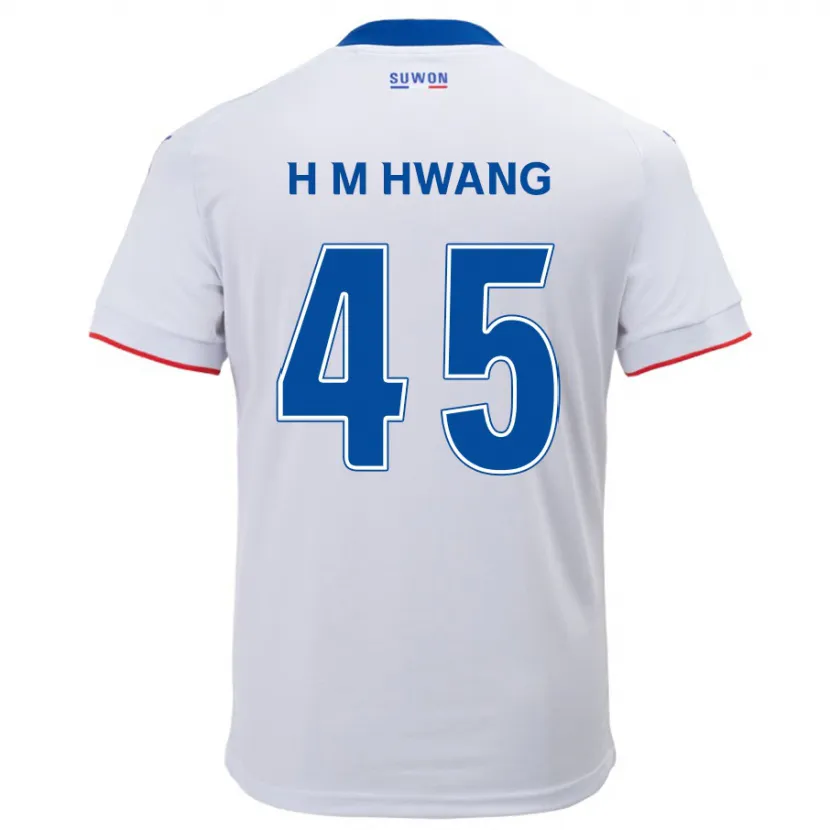 Danxen Kinder Myung-Hyun Hwang #45 Weiß Blau Auswärtstrikot Trikot 2024/25 T-Shirt Schweiz