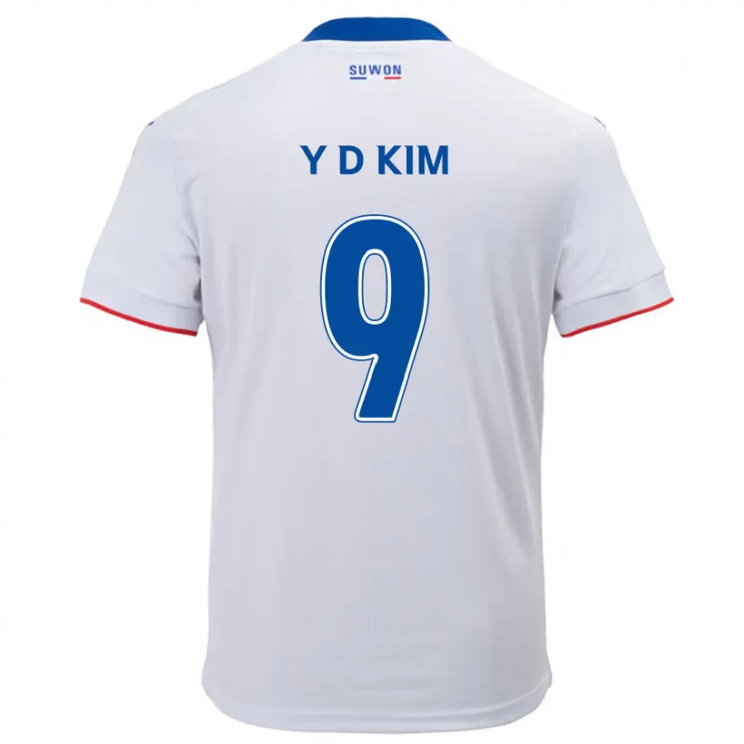 Danxen Kinder Dong-Yeon Kim #9 Weiß Blau Auswärtstrikot Trikot 2024/25 T-Shirt Schweiz