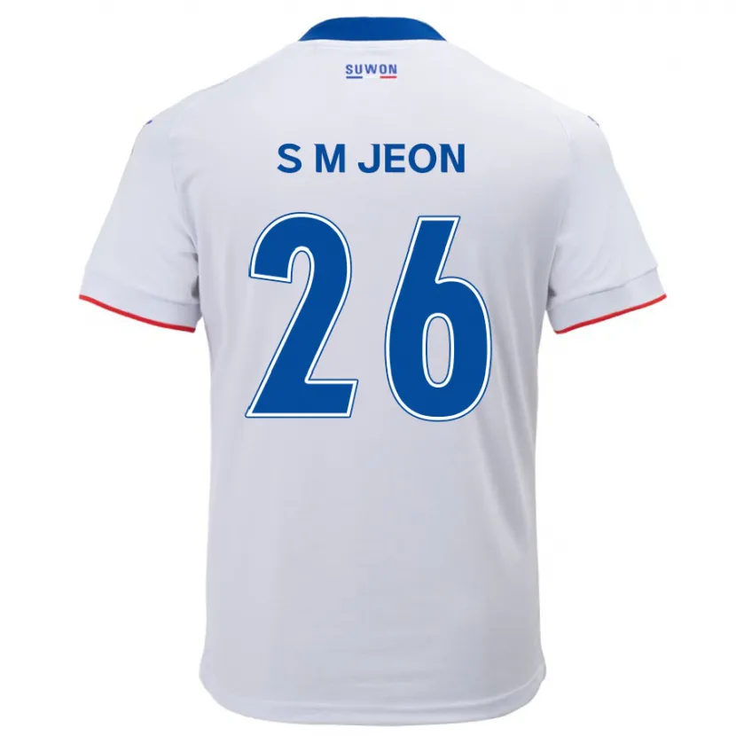 Danxen Kinder Min-Seung Jeon #26 Weiß Blau Auswärtstrikot Trikot 2024/25 T-Shirt Schweiz