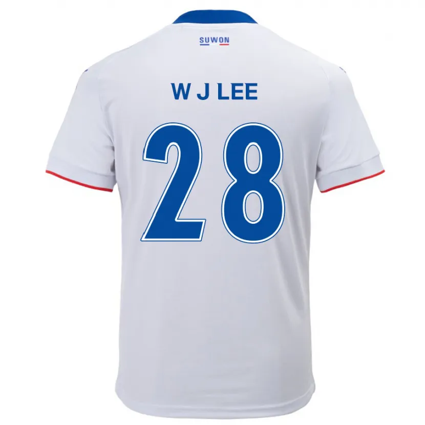 Danxen Kinder Jun-Woo Lee #28 Weiß Blau Auswärtstrikot Trikot 2024/25 T-Shirt Schweiz