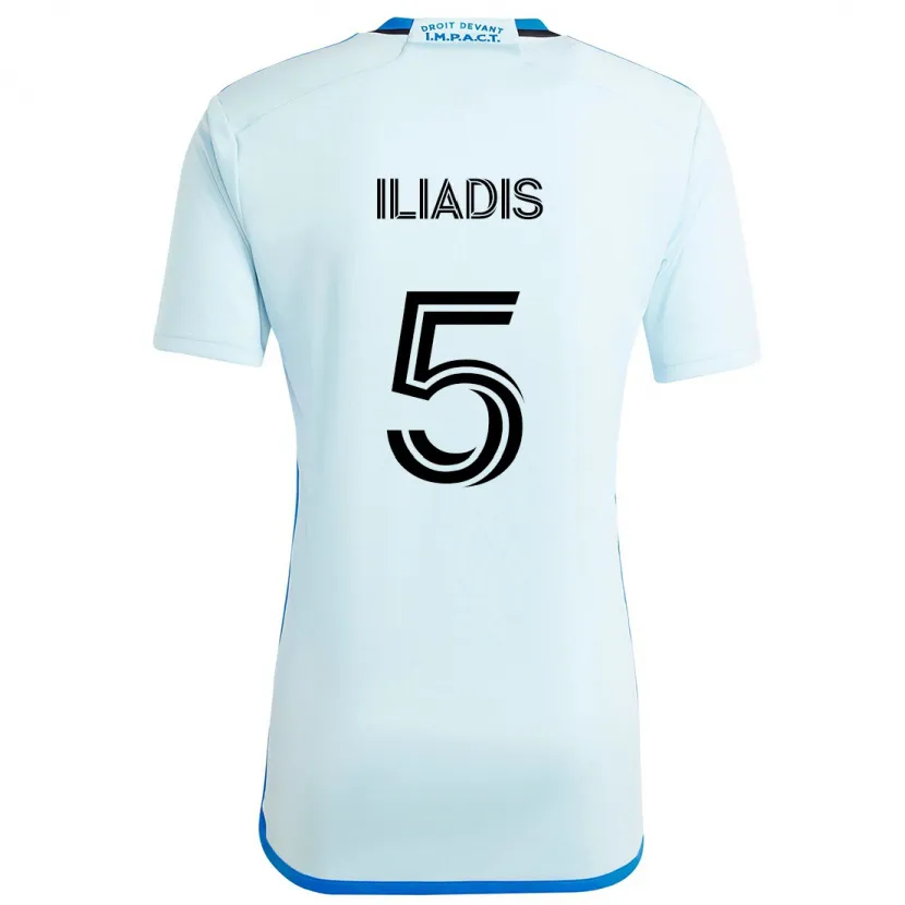 Danxen Kinder Ilias Iliadis #5 Eisblau Auswärtstrikot Trikot 2024/25 T-Shirt Schweiz