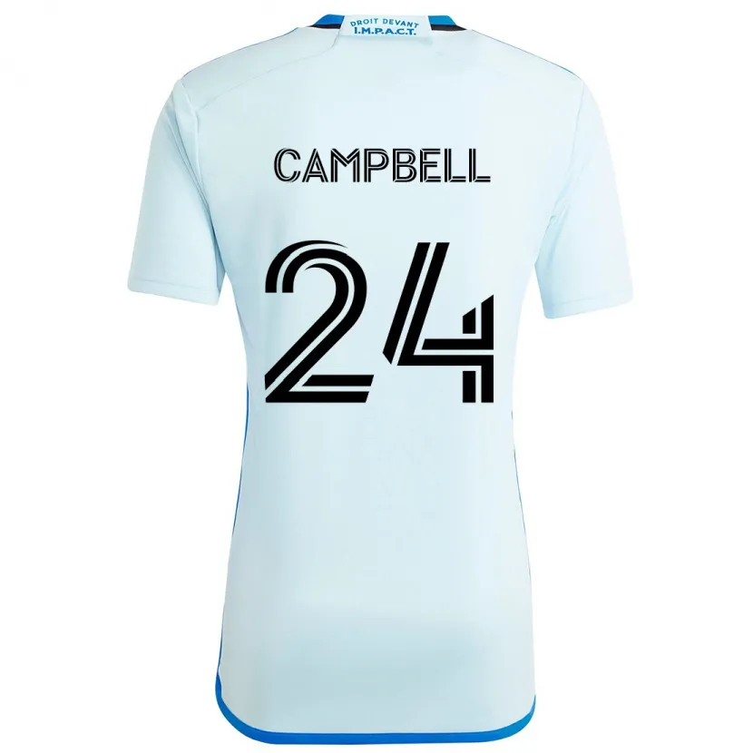 Danxen Kinder George Campbell #24 Eisblau Auswärtstrikot Trikot 2024/25 T-Shirt Schweiz