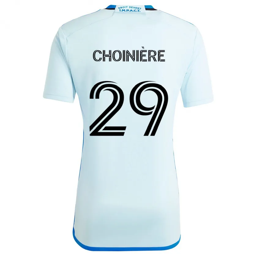 Danxen Kinder Mathieu Choinière #29 Eisblau Auswärtstrikot Trikot 2024/25 T-Shirt Schweiz