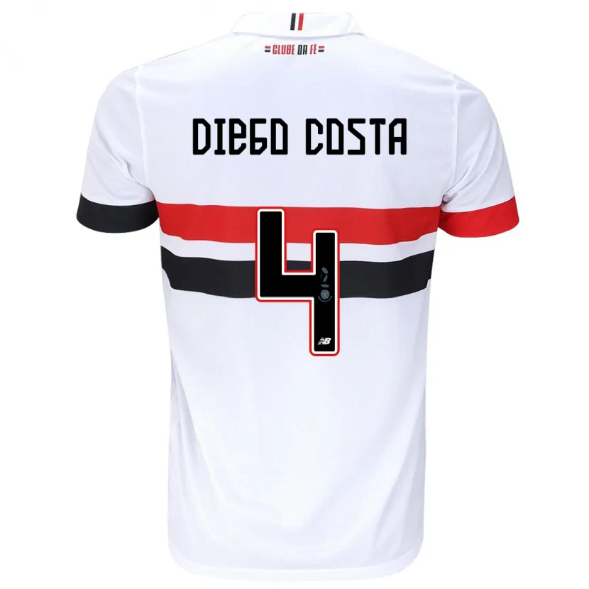 Danxen Herren Diego Costa #4 Weiß Rot Schwarz Heimtrikot Trikot 2024/25 T-Shirt Schweiz