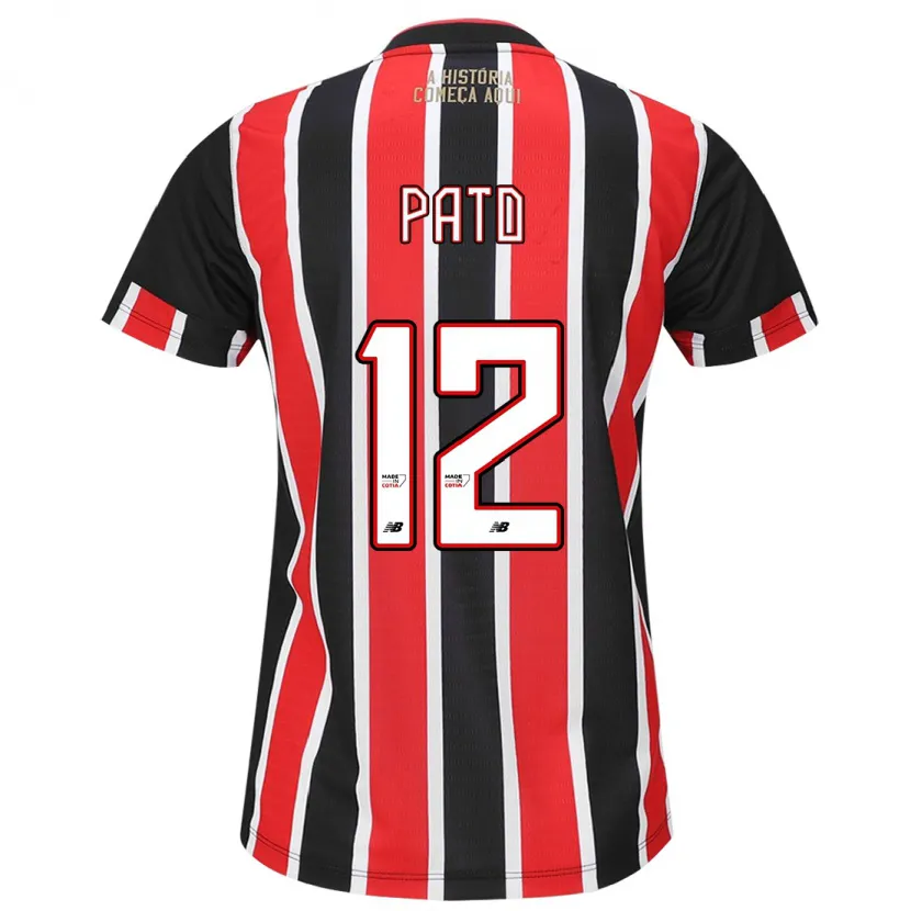 Danxen Herren Alexandre Pato #12 Schwarz Rot Weiß Auswärtstrikot Trikot 2024/25 T-Shirt Schweiz