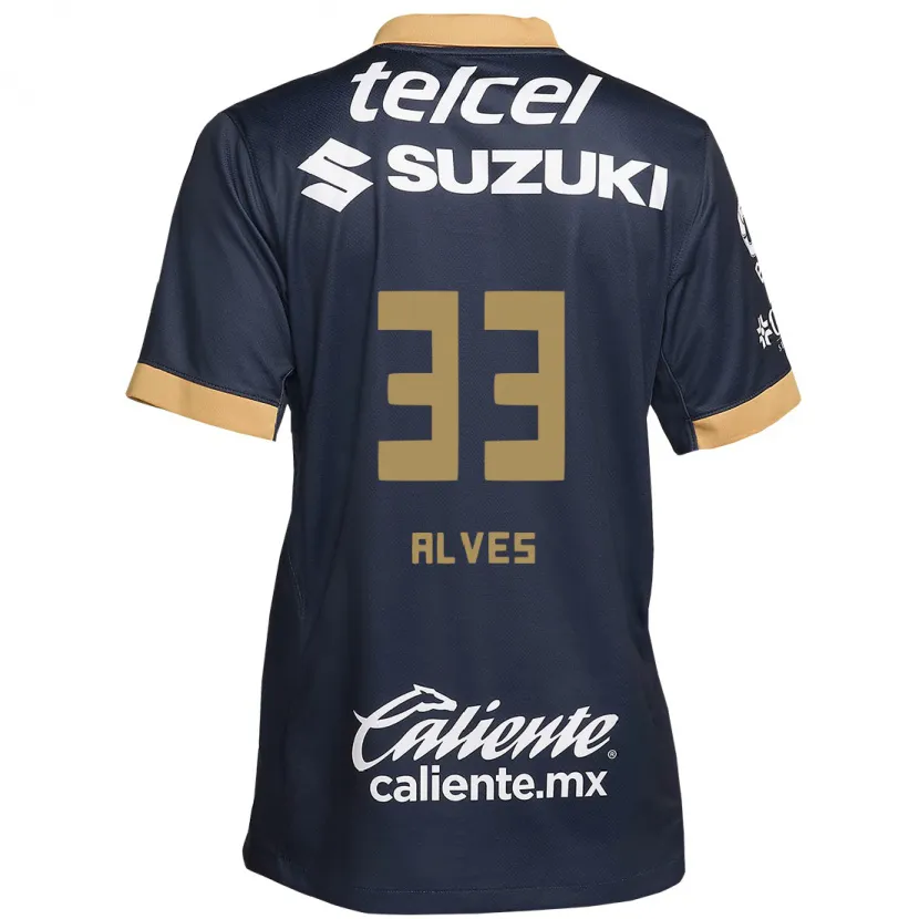 Danxen Herren Dani Alves #33 Obsidian Gold Weiß Auswärtstrikot Trikot 2024/25 T-Shirt Schweiz