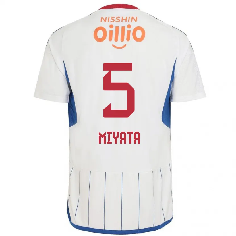 Danxen Herren Haru Miyata #5 Weiß Blau Rot Auswärtstrikot Trikot 2024/25 T-Shirt Schweiz