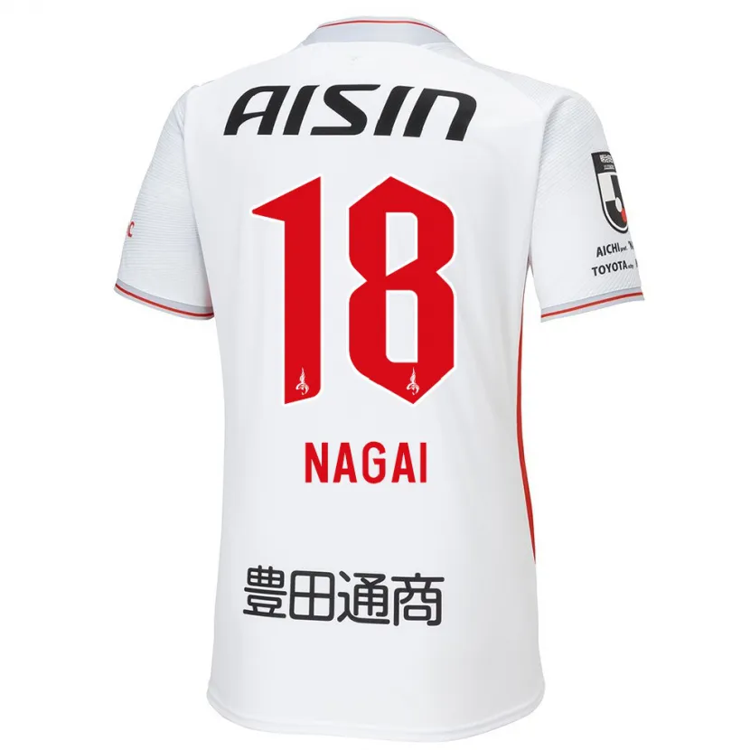 Danxen Herren Kensuke Nagai #18 Weiß Gelb Rot Auswärtstrikot Trikot 2024/25 T-Shirt Schweiz