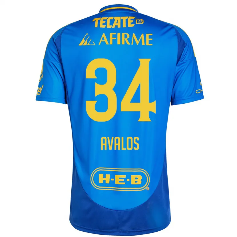 Danxen Herren Erick Avalos #34 Blau Gelb Auswärtstrikot Trikot 2024/25 T-Shirt Schweiz