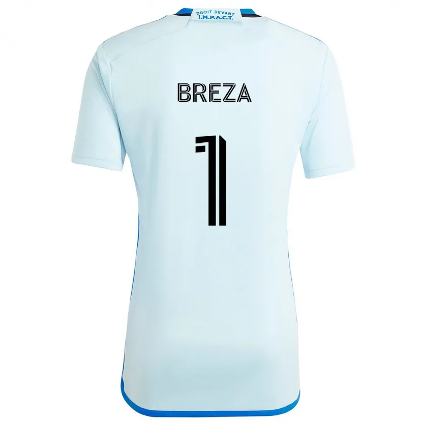 Danxen Herren Sebastian Breza #1 Eisblau Auswärtstrikot Trikot 2024/25 T-Shirt Schweiz