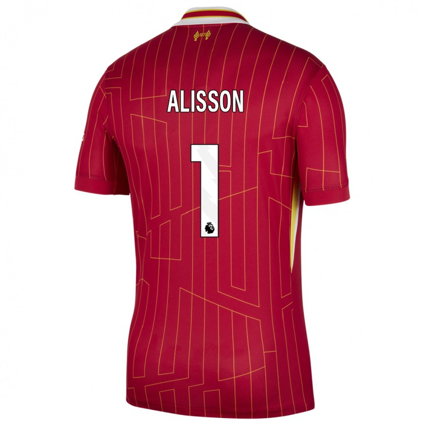 Danxen Kinder Alisson #1 Rot Gelb Weiß Heimtrikot Trikot 2024/25 T-Shirt Schweiz