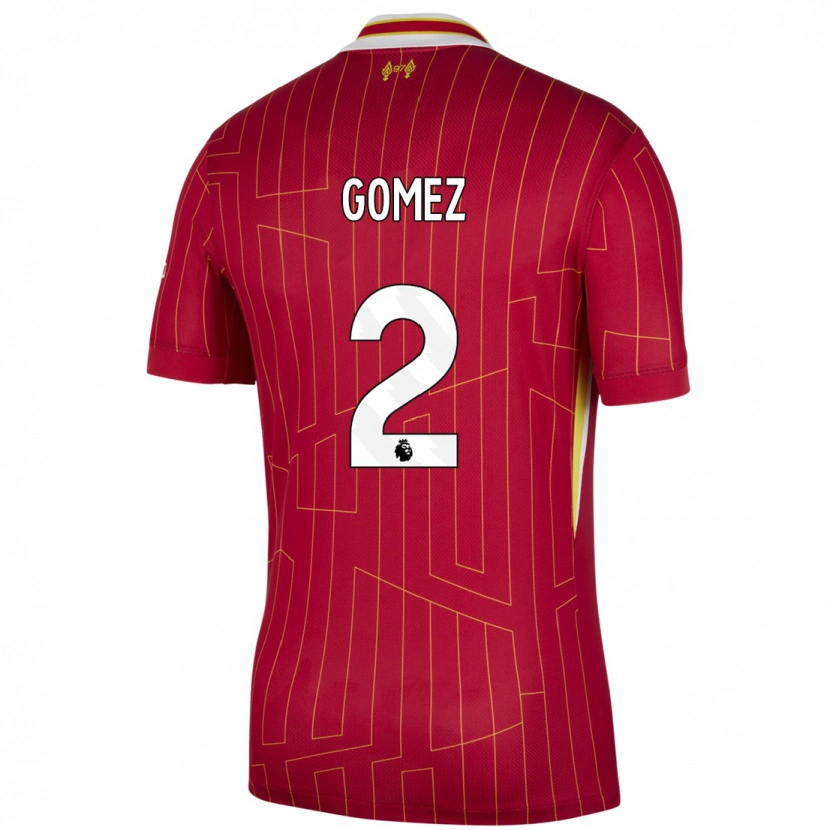 Danxen Kinder Joe Gomez #2 Rot Gelb Weiß Heimtrikot Trikot 2024/25 T-Shirt Schweiz