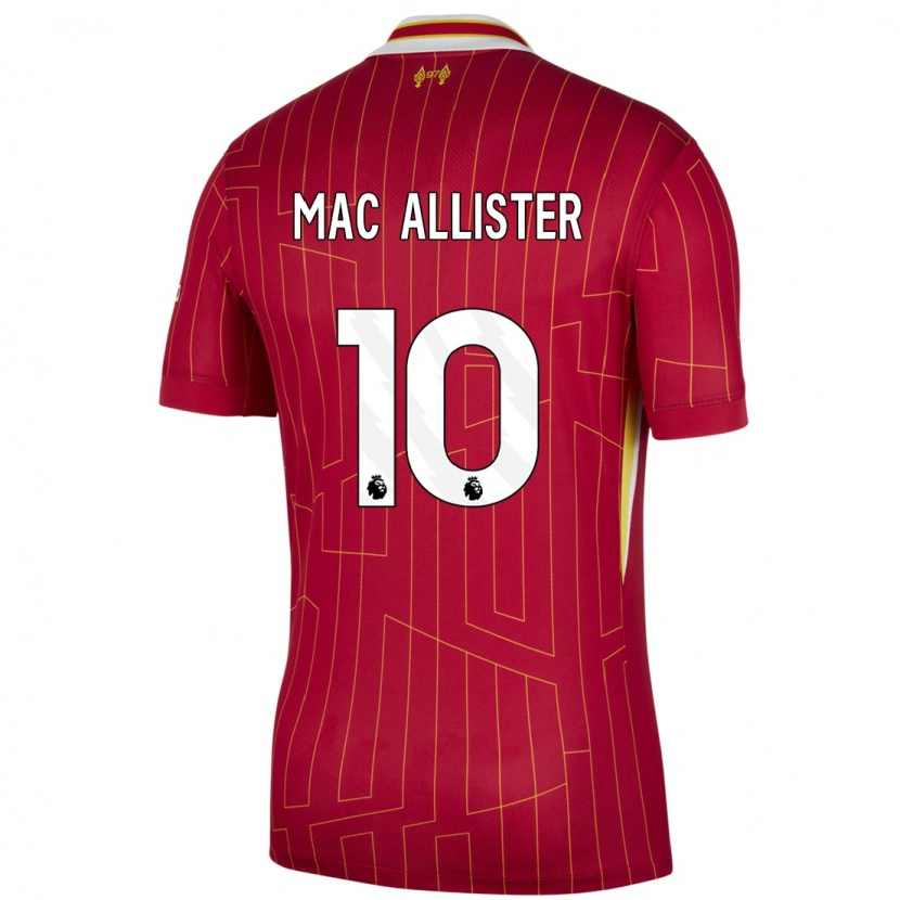 Danxen Kinder Alexis Mac Allister #10 Rot Gelb Weiß Heimtrikot Trikot 2024/25 T-Shirt Schweiz