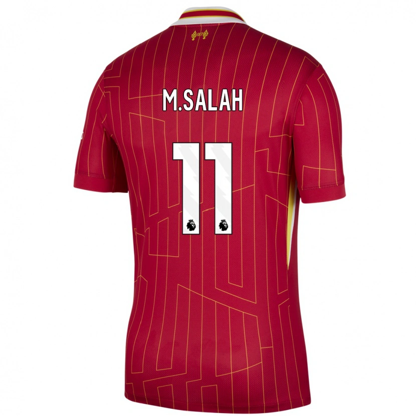 Danxen Kinder Mohamed Salah #11 Rot Gelb Weiß Heimtrikot Trikot 2024/25 T-Shirt Schweiz