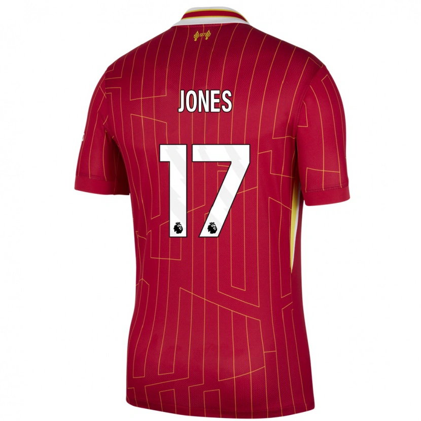 Danxen Kinder Curtis Jones #17 Rot Gelb Weiß Heimtrikot Trikot 2024/25 T-Shirt Schweiz