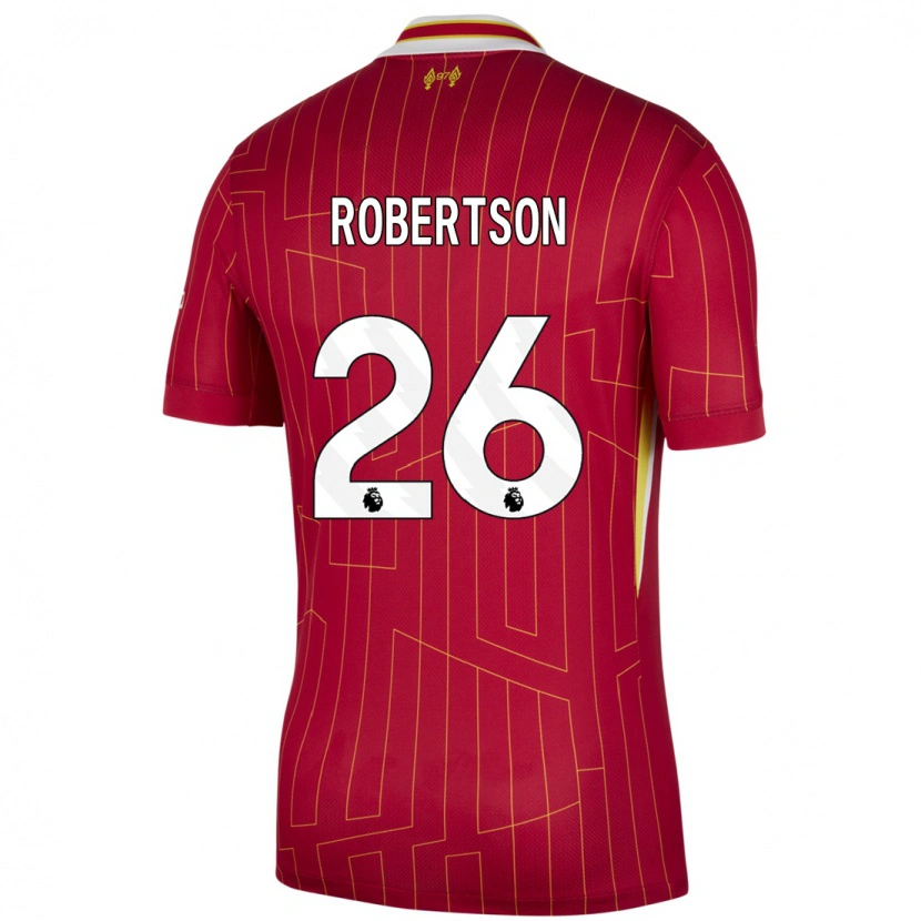 Danxen Kinder Andrew Robertson #26 Rot Gelb Weiß Heimtrikot Trikot 2024/25 T-Shirt Schweiz