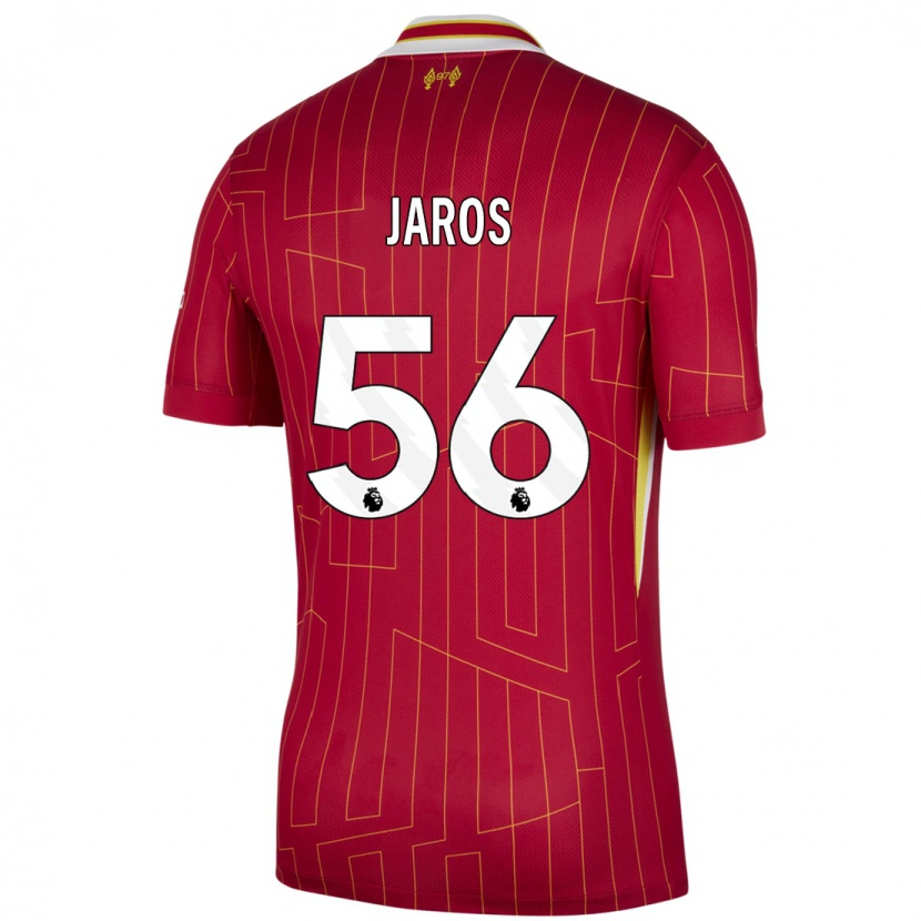 Danxen Kinder Vitezslav Jaros #56 Rot Gelb Weiß Heimtrikot Trikot 2024/25 T-Shirt Schweiz