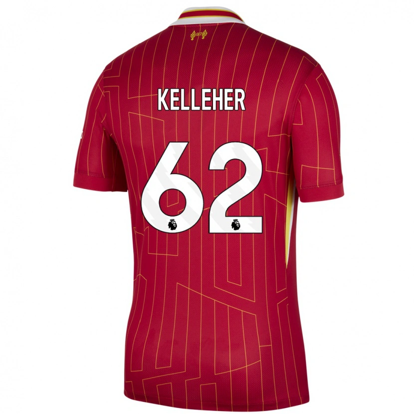 Danxen Kinder Caoimhín Kelleher #62 Rot Gelb Weiß Heimtrikot Trikot 2024/25 T-Shirt Schweiz