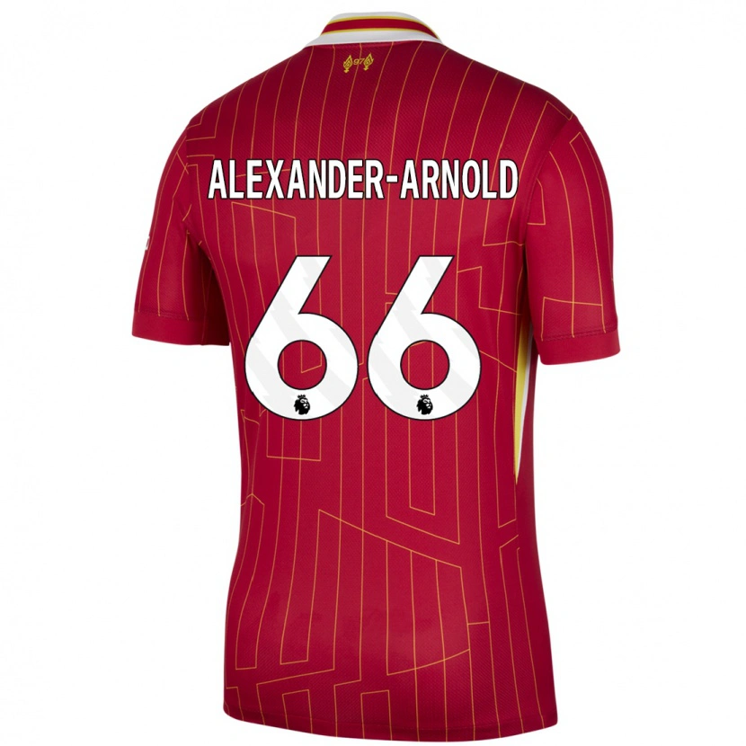 Danxen Kinder Trent Alexander-Arnold #66 Rot Gelb Weiß Heimtrikot Trikot 2024/25 T-Shirt Schweiz