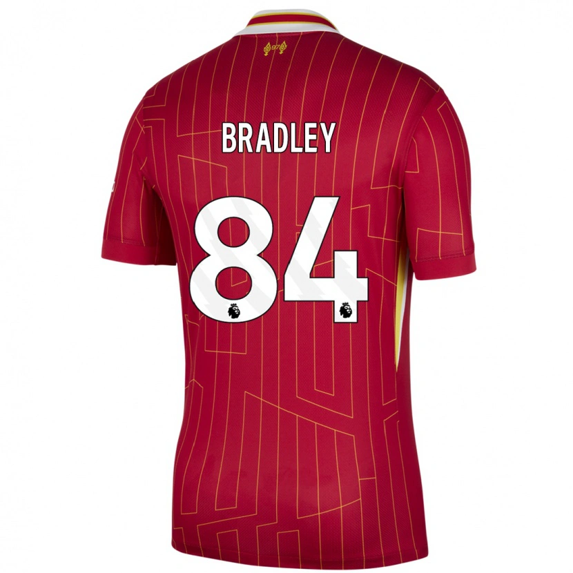 Danxen Kinder Conor Bradley #84 Rot Gelb Weiß Heimtrikot Trikot 2024/25 T-Shirt Schweiz