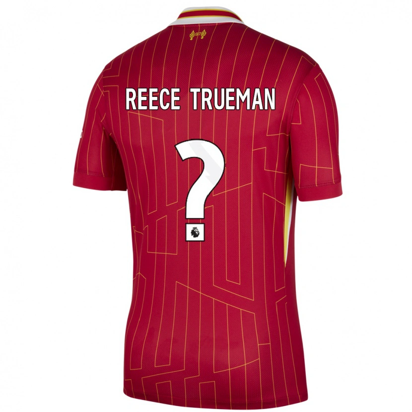 Danxen Kinder Reece Trueman #0 Rot Gelb Weiß Heimtrikot Trikot 2024/25 T-Shirt Schweiz