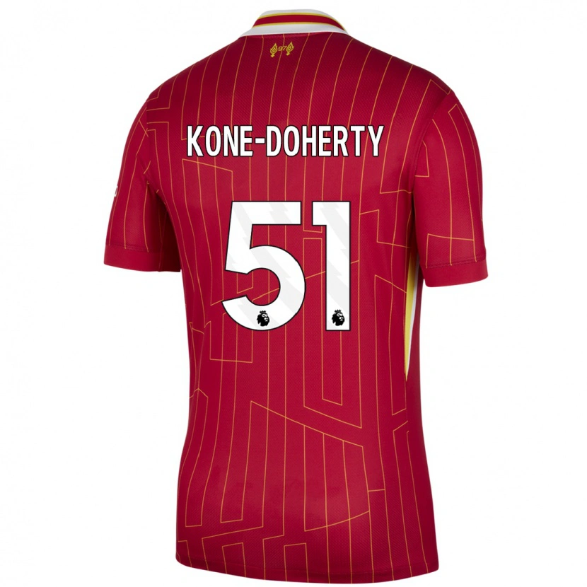 Danxen Kinder Trent Kone-Doherty #51 Rot Gelb Weiß Heimtrikot Trikot 2024/25 T-Shirt Schweiz