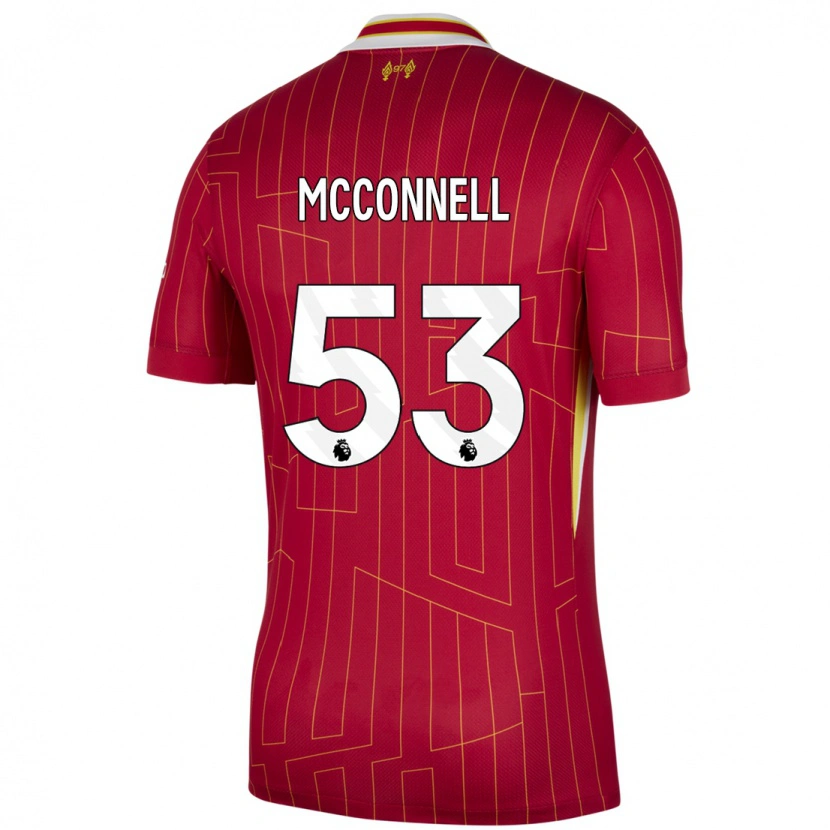 Danxen Kinder James Mcconnell #53 Rot Gelb Weiß Heimtrikot Trikot 2024/25 T-Shirt Schweiz