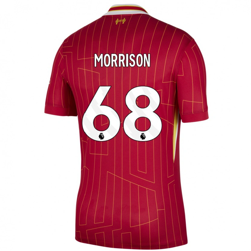 Danxen Kinder Kieran Morrison #68 Rot Gelb Weiß Heimtrikot Trikot 2024/25 T-Shirt Schweiz