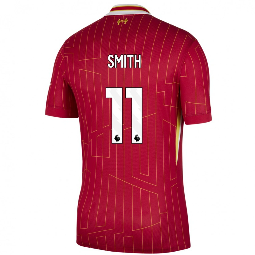 Danxen Kinder Olivia Smith #11 Rot Gelb Weiß Heimtrikot Trikot 2024/25 T-Shirt Schweiz