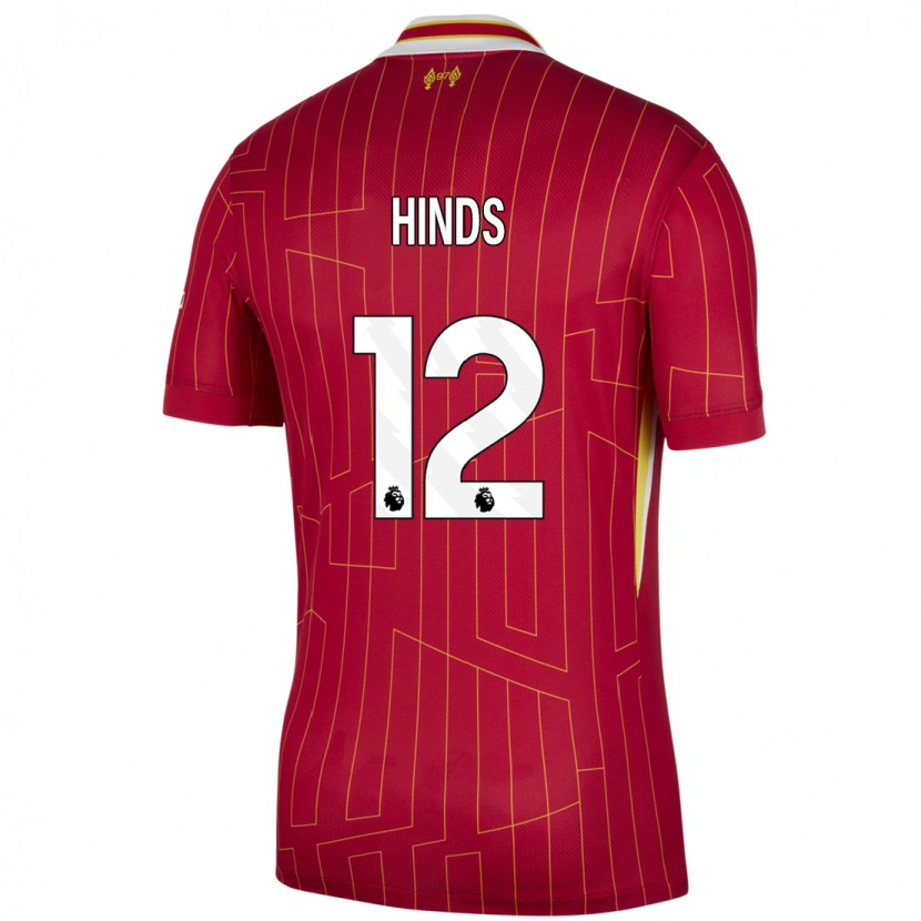 Danxen Kinder Taylor Hinds #12 Rot Gelb Weiß Heimtrikot Trikot 2024/25 T-Shirt Schweiz